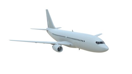 Commercial Passenger Plane in Air on White Aviation Cargo Service