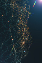 Fondo abstracto de tecnología y ciencia. Computación en la nube y trabajo en red .Concepto de telecomunicaciones