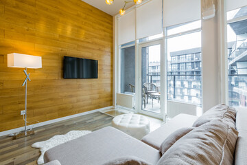 Interior photography luxury kitchen studio in loft style room in white, with kitchen furniture luxury
