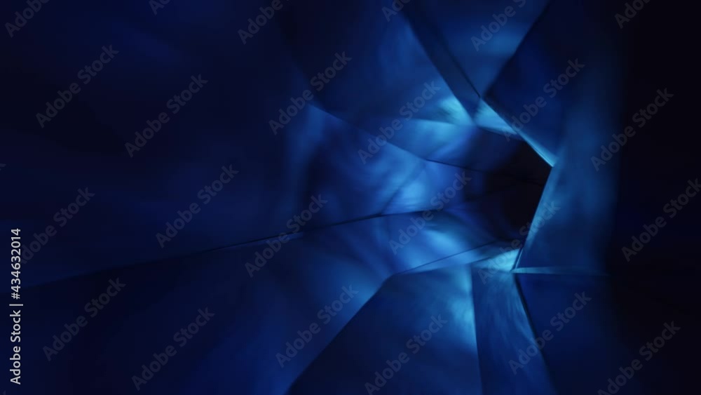 Poster abstract tunnel light looped seamless 3d render, flight through a tunnel with light to the hole