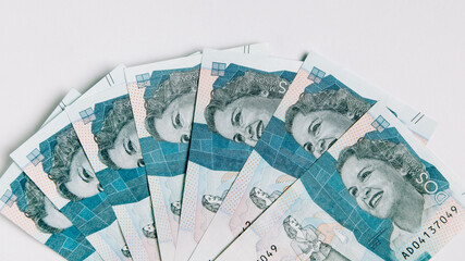 colombian money, two thousand pesos on white background