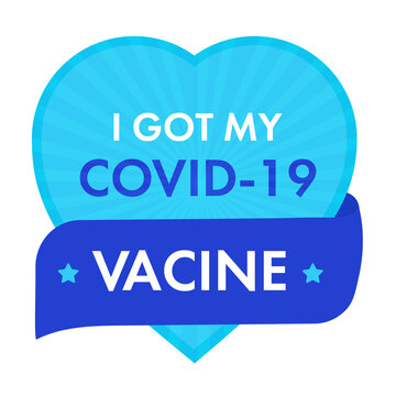 I Got My Covid19 Vaccine. Heart-shaped Sticker For Printing