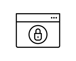 Web security vector icon illustration isolated on white background. Shield security icon. Lock security icon.