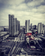 Fototapeta na wymiar Phot taking in high rise downtown San Diego California