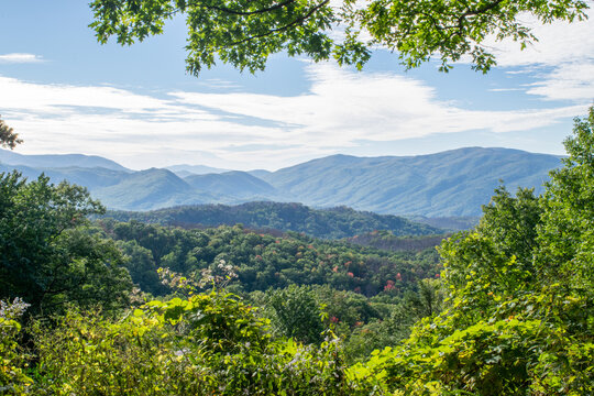 View of the Great Smoky Mountains near Gatlinburg - Great Smoky Mountains National Park, Tennessee, USA