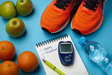 Healthy lifestyle concept to maintain normal blood glucose levels