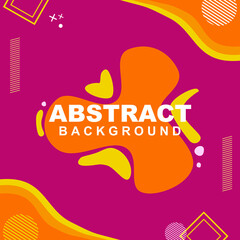 Illustration set vector of abstract background in violet color with orange and yellow element. Good to use for banner, social media template, poster and flyer template, etc