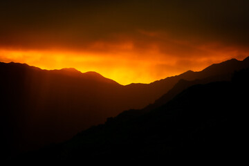 sunset in the mountains