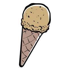 Tea-flavored or coffee-flavored ice cream