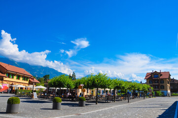 Train station in Zentralbahn to Luzern, Switzerland.