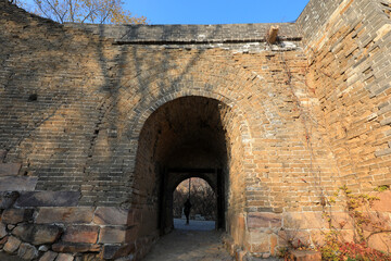 Fototapeta na wymiar The architectural landscape of great wall gate in mountainous area