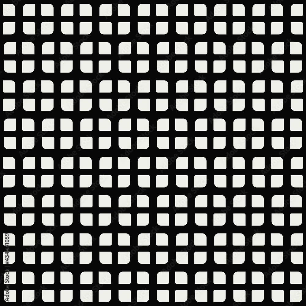 Poster White window shapes pattern. Vector black background and white four quarters.