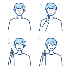 基本ポーズの男性のイラスト素材セット Wall Mural Tokumiyanuts 基本ポーズの男性のイラスト素材セット Wall Mural Tokumiyanuts