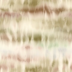 Seamless tie dye stripe pattern for fashion print. High quality illustration. Faux digital render of horizontal tie dye stripes with creases. Vibrant artistic hippie or bohemian culture print.