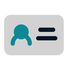 icon identity card using flat style and blue color dominate