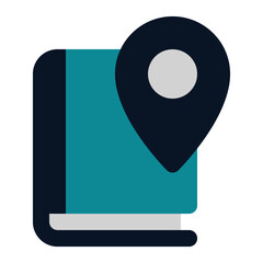 icon a place to study using flat style and blue color dominate