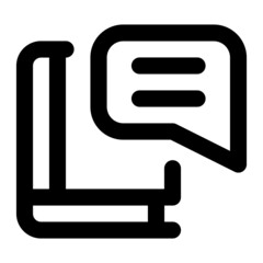 icon a discussion to ask questions and ask for help using line style