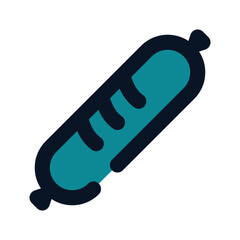icon sausage using filled line style and blue color