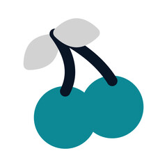 icon cherry using flat style and blue color dominate