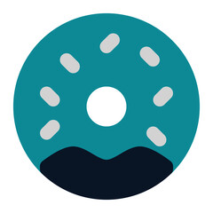 Fototapeta premium icon donut using flat style and blue color dominate