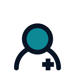 icon patient using filled line style and blue color