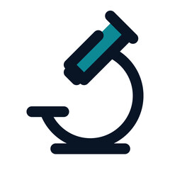 icon microscope using filled line style and blue color