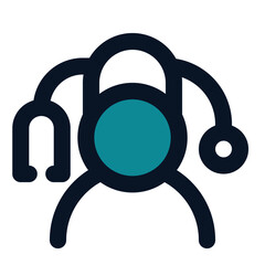 icon doctor using filled line style and blue color