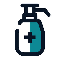icon hand soap using filled line style and blue color