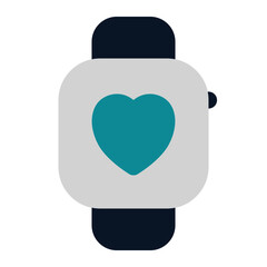 icon health smart watch using flat style and blue color dominate