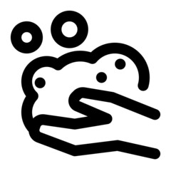 icon washing hand using line style
