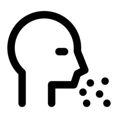 icon sneezing using line style
