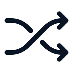 icon random music using filled line style and blue color