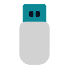 icon usb using flat style and blue color dominate