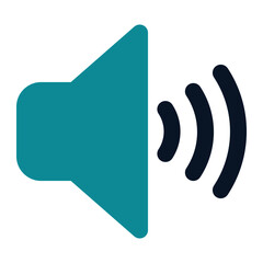 icon speaker high using flat style and blue color dominate