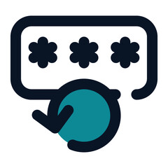 icon reset password using filled line style and blue color