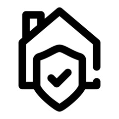 icon security in home using line style