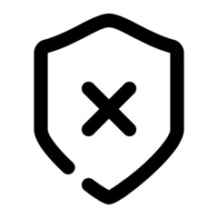 Obraz premium icon shield error for protection using line style