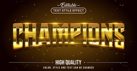 Editable text style effect - Champions text style theme.