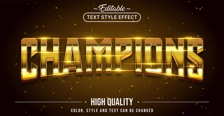 Foto op Canvas Editable text style effect - Champions text style theme. © Rtn_Studio