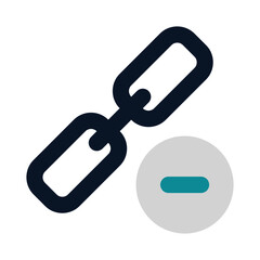 icon remove link using flat style and blue color dominate