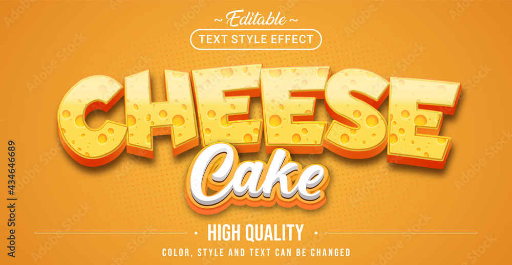 Poster editable text style effect - cheese cake text style theme.