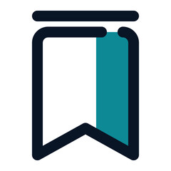 icon bookmark using filled line style and blue color