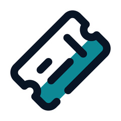 icon ticket using filled line style and blue color