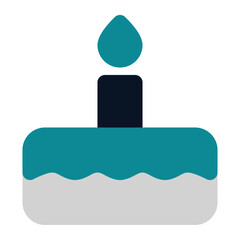 icon birthday using flat style and blue color dominate