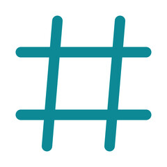 Fototapeta premium icon hashtag using flat style and blue color dominate