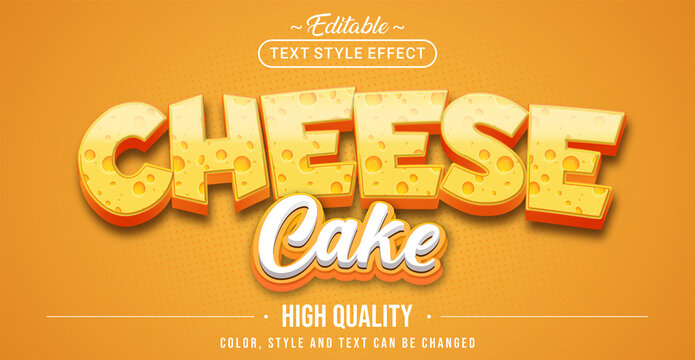 Editable text style effect - Cheese Cake text style theme.