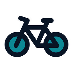 icon bicycle using filled line style and blue color