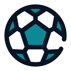 icon football using filled line style and blue color