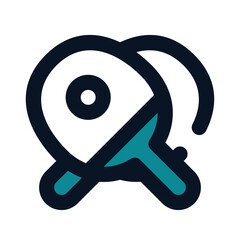icon pingpong using filled line style and blue color
