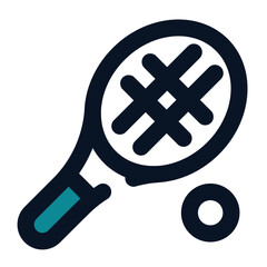 icon tennis using filled line style and blue color